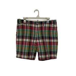 Polo Ralph Lauren Shorts Mens 33 Green Red Indian Madras Plaid Preppy Cotton